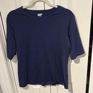 Lands' End Deep Blue Crew Neck rash guard shirt short sleeve